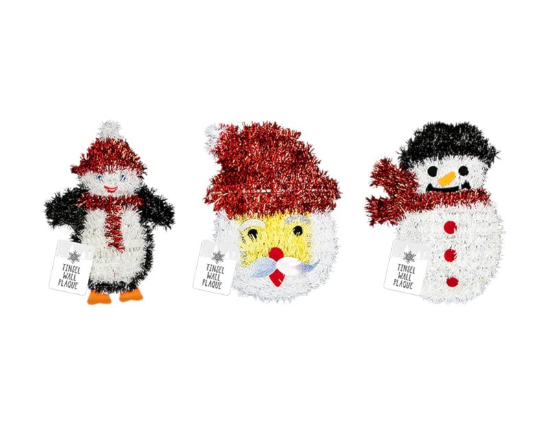 Wholesale Christmas Tinsel Wall Plaques