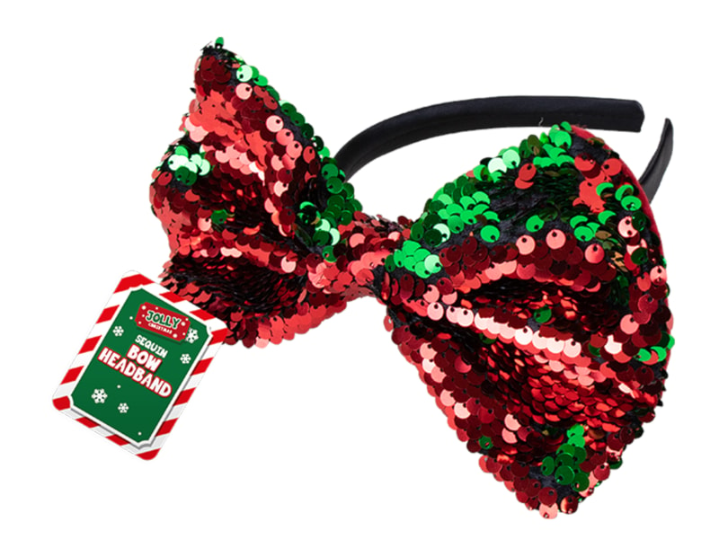 Wholesale Reversible Sequin Bow Headband