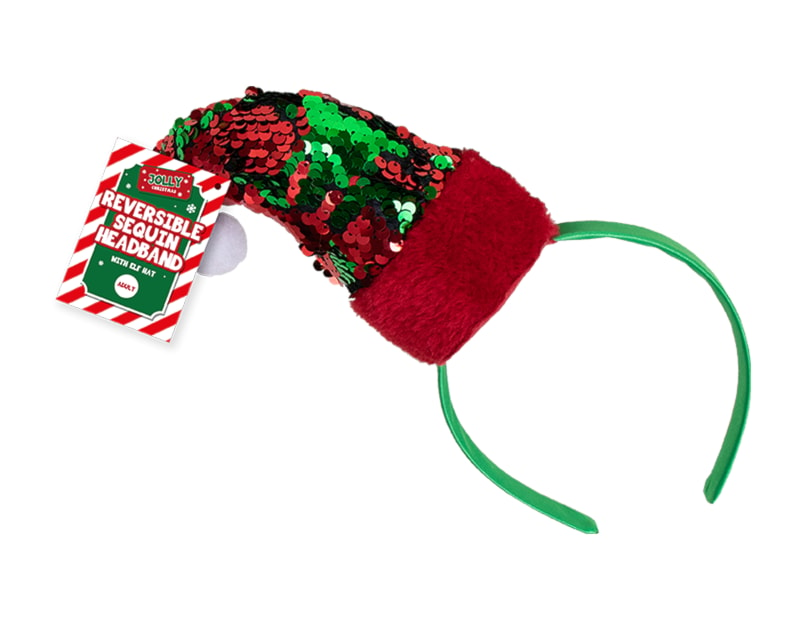 Wholesale Reversible Sequin Elf Hat Headbands