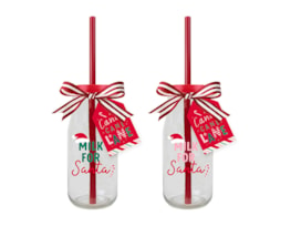 Wholesale Christmas Glass Milk Bottles | Bulk Buy Christmas Homeware