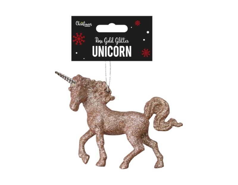 Wholesale Rose Gold Glittered Unicorn Decorations