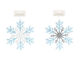 Wholesale Silver & White Acrylic Glitter Snowflake