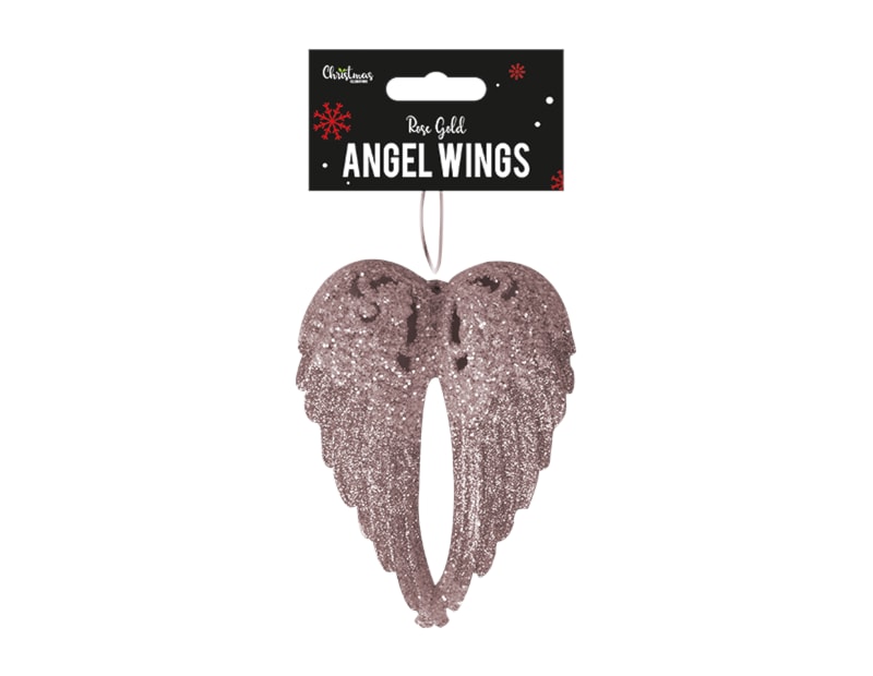 Wholesale Rose Gold Glittered Angel Wings