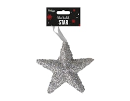 Silver Extra Large Jewelled Star Decoration