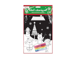 Wholesale Christmas velvet Colouring set 2pk