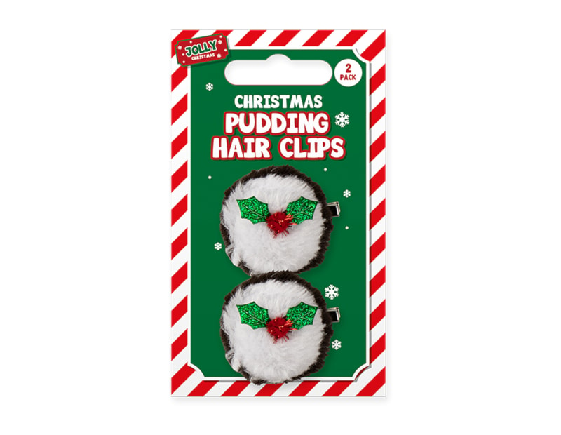 Wholesale Christmas Pudding Hair Clips