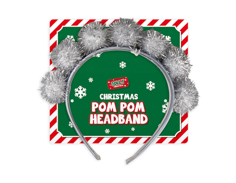 Wholesale Novelty Tinsel Pom Pom Headband