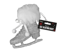 Wholesale Silver Ice Skating boot decoration 13cm