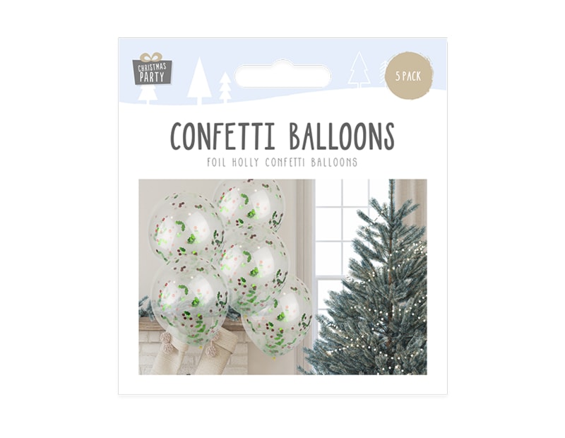 Wholesale Foil Holly Confetti Balloons