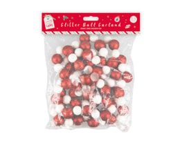 Wholesale Candy Cane Glitter Ball Garland 2.3M