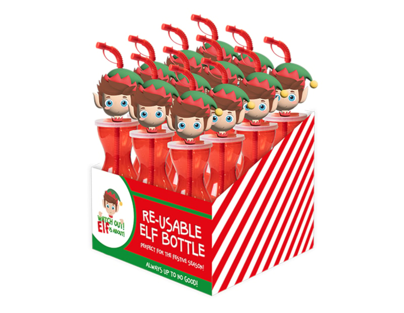 Wholesale Elf Re-usable Plastic Bottle PDQ