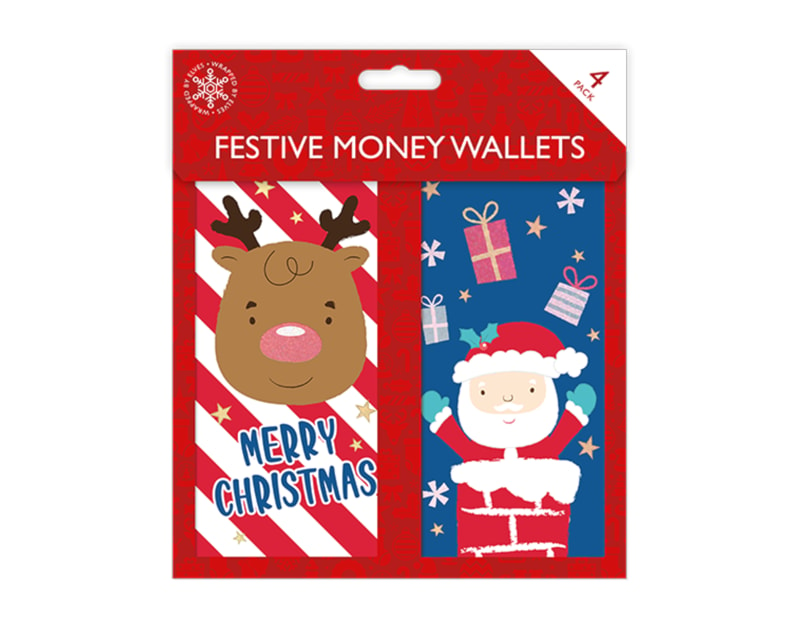 Wholesale Christmas Character Money Wallets - 4 Pack