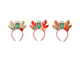 Wholesale Christmas Glitter Antler with Bow Headband