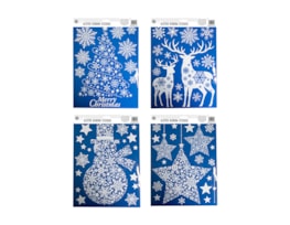 Wholesale Xmas White Glitter Window Stickers