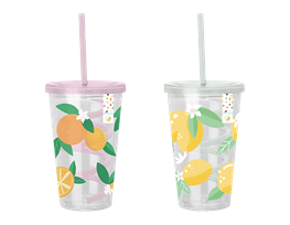 Summer Party Fruit Cup & Swirly Straw