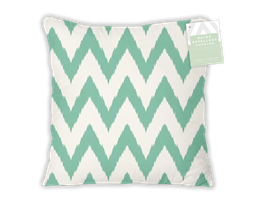 Summer Zig Zag Sage Printed Water Repellent Outdoor Cushion