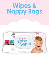 Wholesale baby wipes and nappy bags - all the essentials for baby changing.