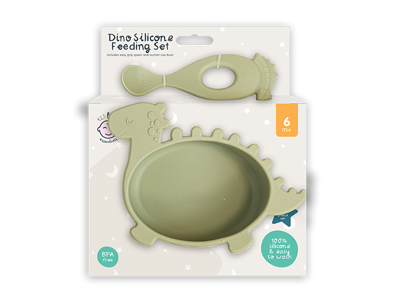 Wholesale Dino Silicone Feeding Set