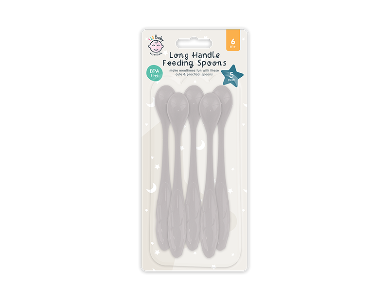 Wholesale Long Handle Feeding Spoon 5 Pack