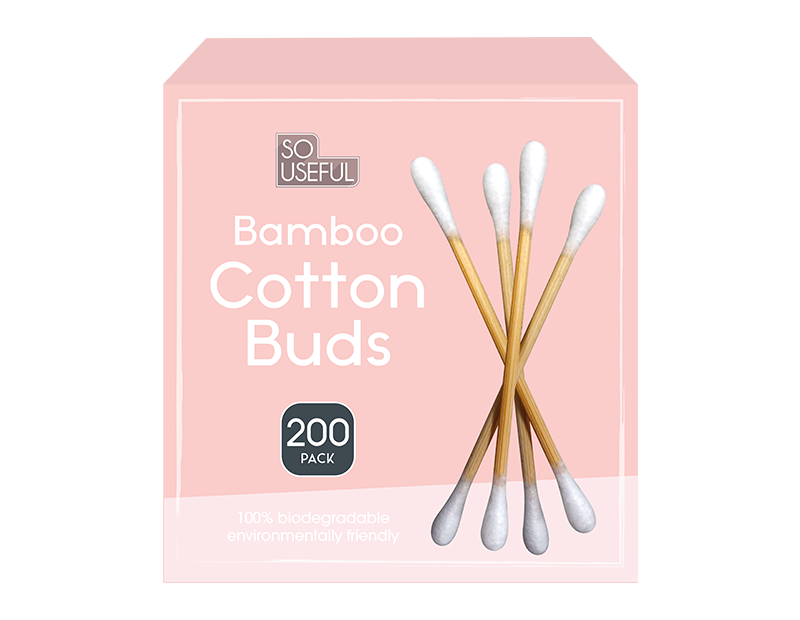 Wholesale Bamboo Cotton Buds 200pk CDU