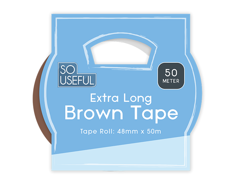 Wholesale Extra Long Brown Tape 50M CDU