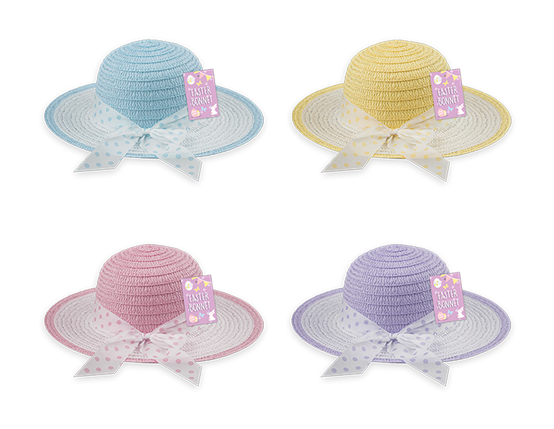 Wholesale Easter Bonnet with Ribbon PDQ