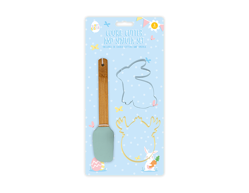 Wholesale Easter Cookie Cutter & Spatula Set 3pk