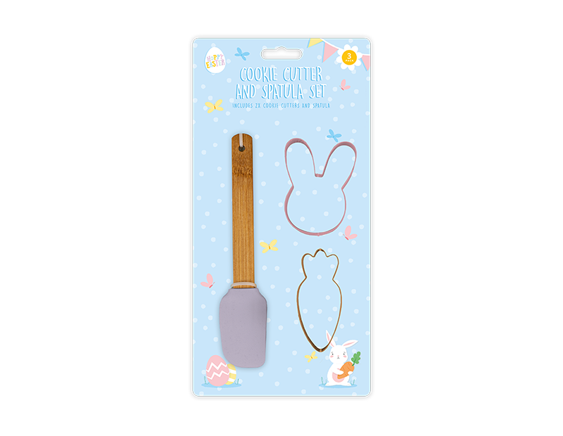 Wholesale Easter Cookie Cutter & Spatula Set 3pk