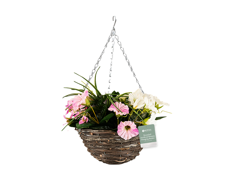 Wholesale Rounded Artificial Petunia Hanging Basket