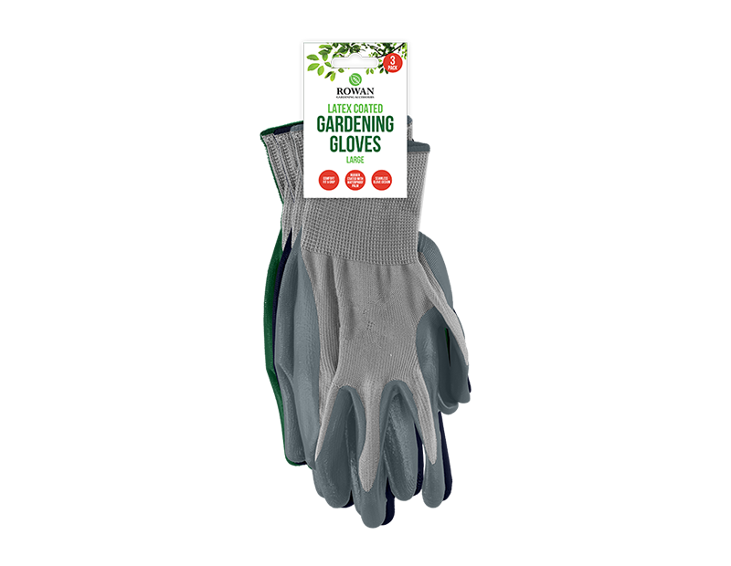 Wholesale Latex Coated Gardening Gloves 3pk