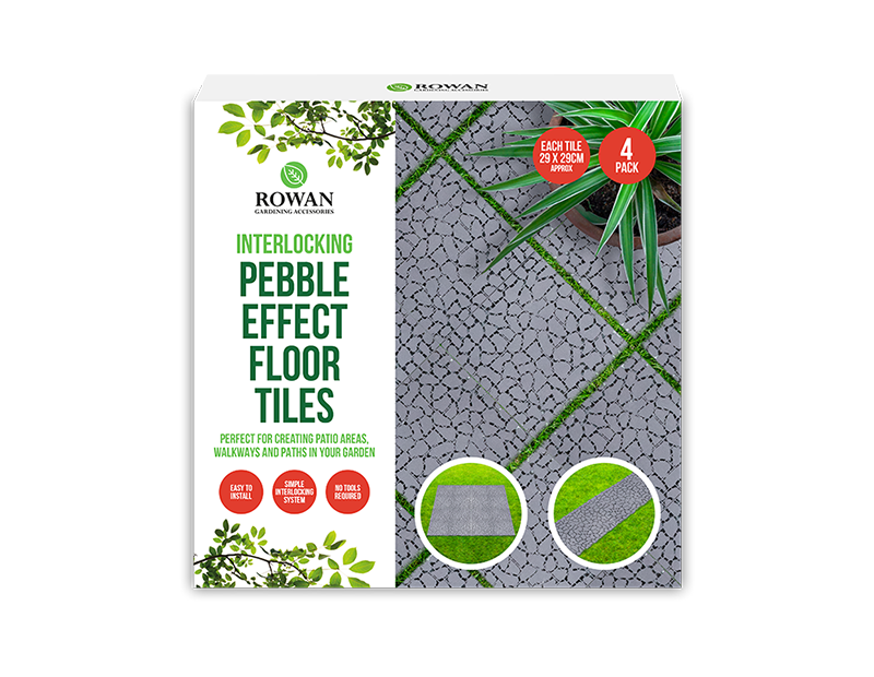 Wholesale Interlocking Pebble Effect Flooring 4pk