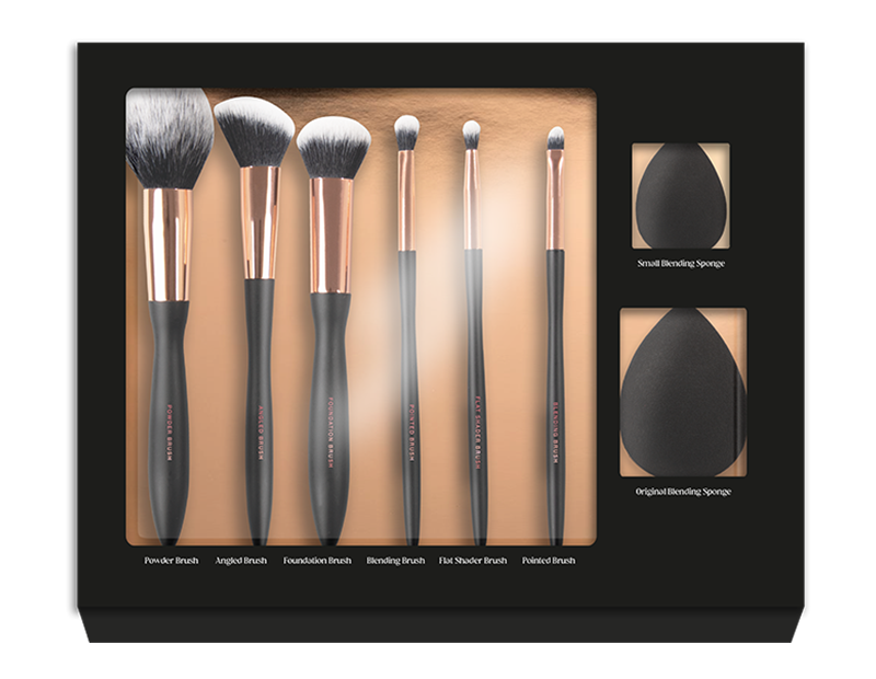 Wholesale Black Professional Makeup Brush Set 8pk