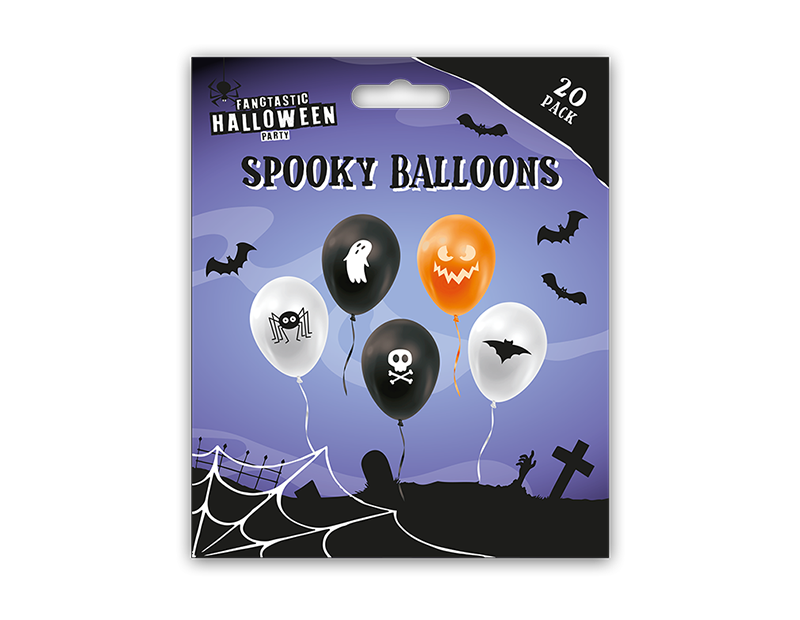 Wholesale Spooky Printed Balloons 20pk