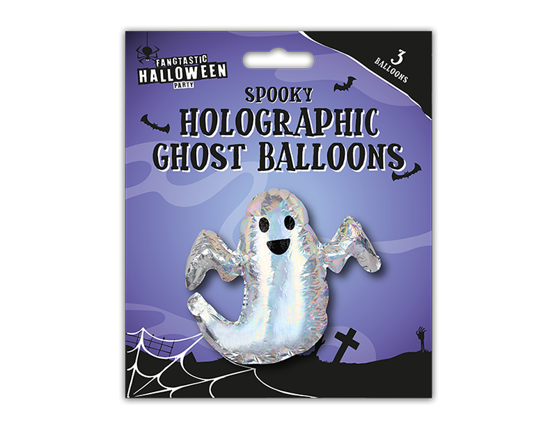 Wholesale Spooky Holographic Balloons 3pk