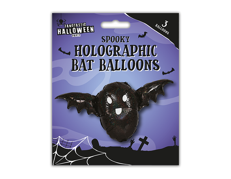 Wholesale Spooky Holographic Balloons 3pk