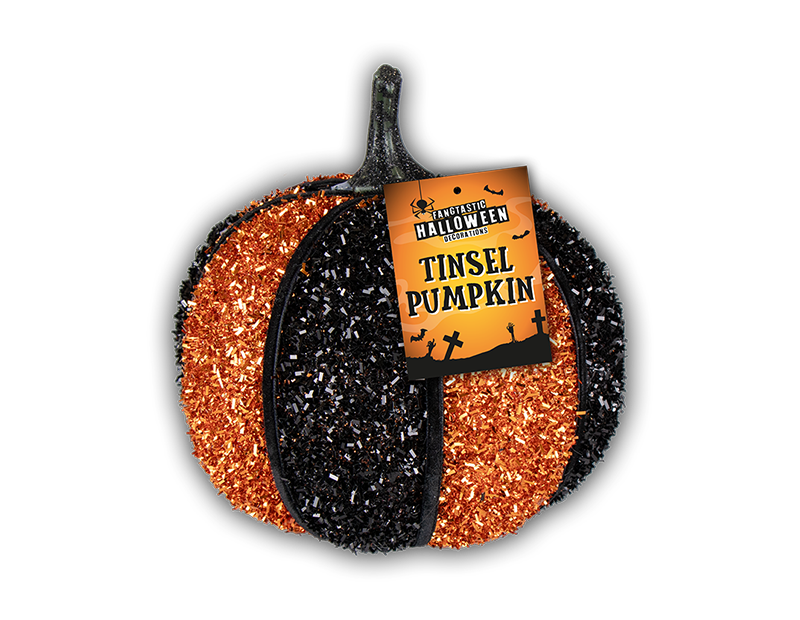 Wholesale Halloween Tinsel Pumpkin 14cm