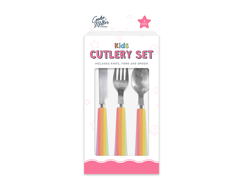 Wholesale Unicorn 3 Piece Cutlery Set PDQ