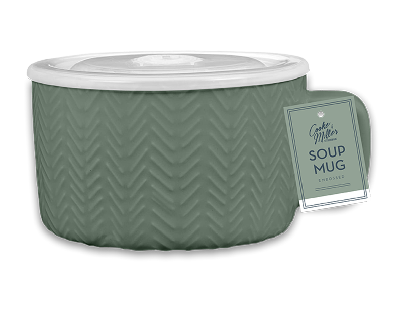 Natural Embossed Soup Mug