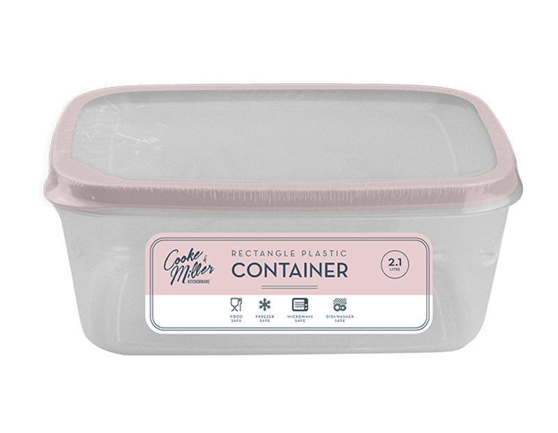 Wholesale Natural Plastic Rectangle Container 2.1L