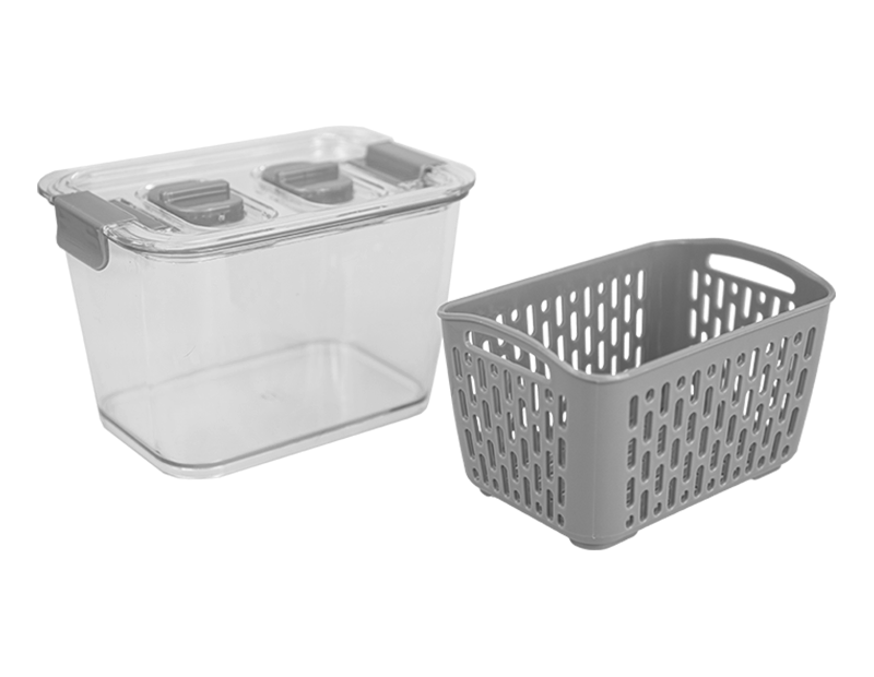 Wholesale Small Fridge Container with Removeable Basket