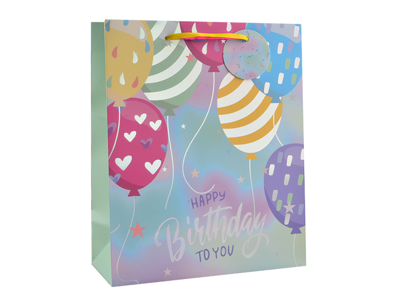 Wholesale Girls Foiled Birthday Large Gift Bag 30x42x12cm