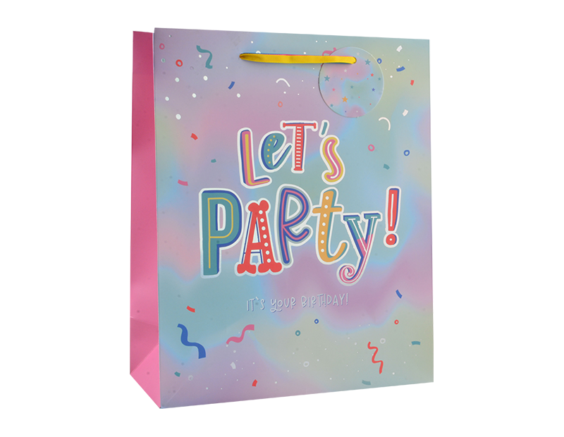 Wholesale Girls Foiled Birthday Large Gift Bag 30x42x12cm