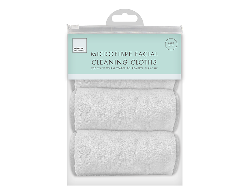 Wholesale Microfibre Facial Cleansing Cloths 3pk