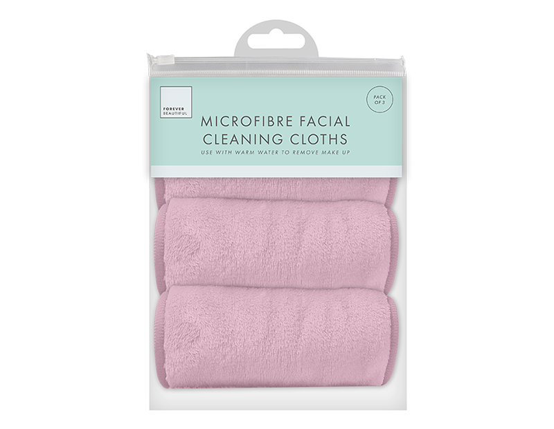 Wholesale Microfibre Facial Cleansing Cloths 3pk