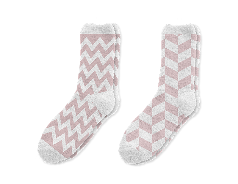 Wholesale Ladies Printed Cosy Socks 2pk