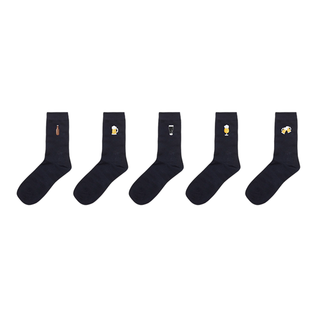 Wholesale Mens Embroidered Socks 5pk