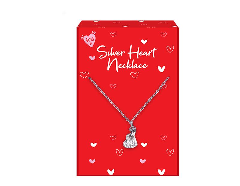 Wholesale Valentine's Day Silver Heart Necklaces PDQ