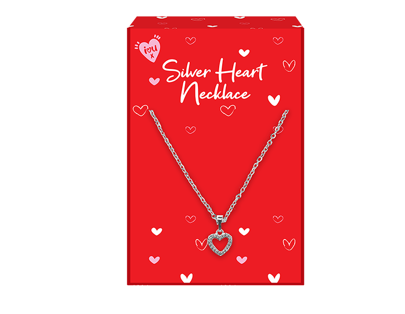 Wholesale Valentine's Day Silver Heart Necklaces PDQ