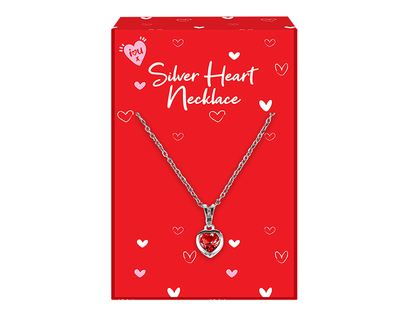 Wholesale Valentine's Day Silver Heart Necklaces PDQ