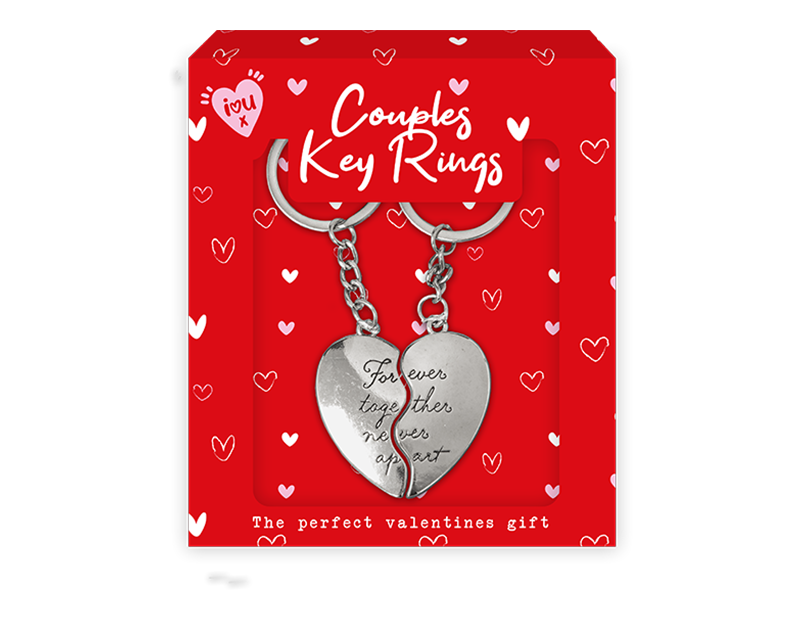 Wholesale Twin Heart Couples Key Ring PDQ